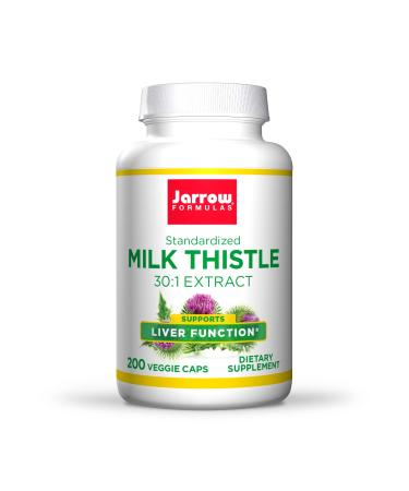 Jarrow Formulas Milk Thistle (Silymarin Marianum), Promotes Liver Health, 150 mg per Capsule, 200 Veggie Capsules 200 Count (Pack of 1)