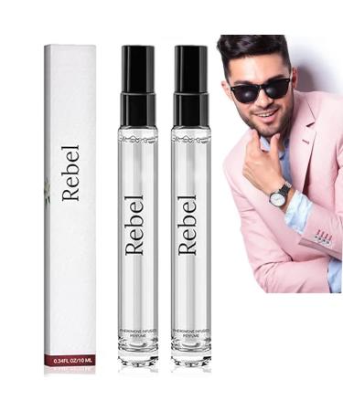 Rebel Cologne Pheromone for Men 2024 New Rebel by Alloura for Men Alloura Pheromone Perfume for Men Long Lasting Men's Cologne Fragrance(2PCS)