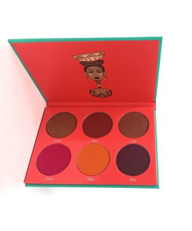 Juvia's Place Blush Palette Saharan Vol.1  6 Pan  Mauve and Browns Shimmers and Mattes  Blush and Contour  Darker Skin Tone  Vegan  Cruelty Free Neutrals