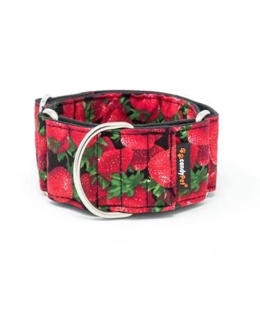 candyPet Martingale Dog Collar - Strawberries SS: Width 4 cm (30-40cm diameter) Strawberries