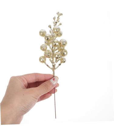 HOMSFOU 40 Pcs Christmas Imitation Berries Faux Winter Berry Sprigs Decorative Branch Gold Berry Picks Craft Berry Stems Cone Outdoor Plants Christmas Tree Picks Frosted Foam Blueberry Goldenx4pcs 19X5X5CMx4pcs - Buy Online on GoSupps.com