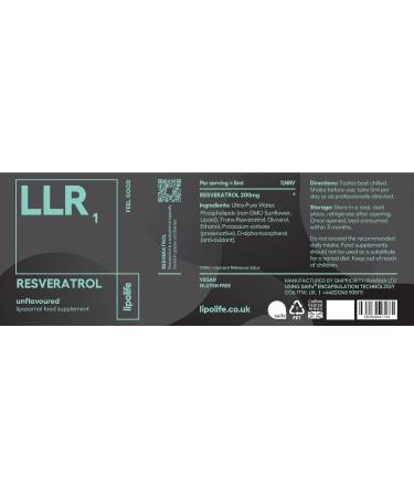 Lipolife LLR1 Liposomal Resveratrol 240ml - Advanced Nutrient Delivery - Buy Online on GoSupps.com