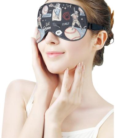 Light-Blocking Sleep Mask for Baseball Players | Comfortable Adjustable Blindfold Eye Cover for Women & Men | Team Sports Eye Masks - Buy Online on GoSupps.com