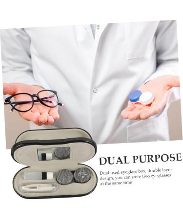 Buy Hapinary Dual-Purpose Travel Glasses Case - Compact Lens Tank & Suitcase Kit for Two Glasses (15.8x7.4cm) - Ideal Travel Accessory - Buy Online on GoSupps.com