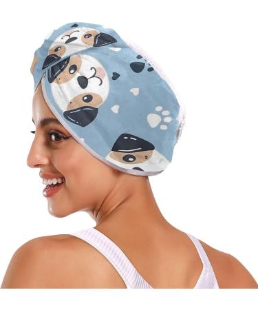 Super Absorbent Dog Bones Hair Towel 2 Pack | Quick Dry Hair Turbans for Women & Girls - Perfect Hair Drying Solution - Buy Online on GoSupps.com