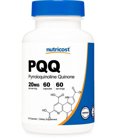 Nutricost PQQ (Pyrroloquinoline Quinone) 20mg, 60 Capsules - Vegetarian Capsules, Non-GMO, Gluten Free 60 Count (Pack of 1)