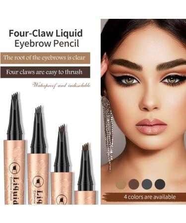 KBRPEY 3D Liquid Eyebrow Pencil with 4 Fork Tips Waterproof Long Lasting Effortlessly Creates Natural Looking Eyebrows Fine Sketch Micro-Fork Eyebrow Pen - Buy Online on GoSupps.com