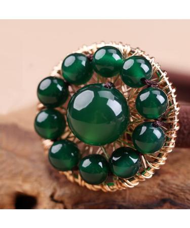 Natural Jade Gemstone Hair Tie - Emerald Jade Elastic Ponytail Rope for Women | Retro Chinese Hair Accessories and Bridesmaid Gift - Buy Online on GoSupps.com