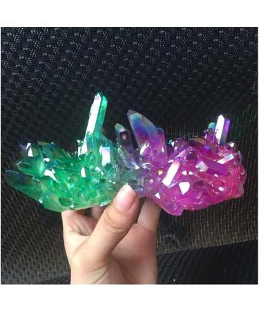 Natural Crystal Rough Crystal Amazing Stone Green Purple Aura Angel Quartz Crystal Titanium Bismuth Silicon Cluster Rainbows Natural Stones and Minerals - Buy Online on GoSupps.com