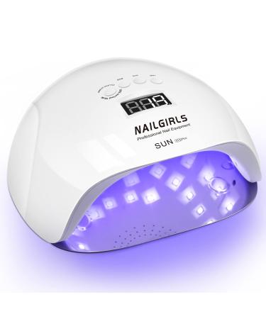 UV LED Nail Lamp For Home Salon NAILGIRLS Professional 150W Gel Polish Nail Dryer Curing Lamps With 4 Timer Presets Auto Sensor Detachable Base Nail Art Tools for Fingernail and Toenail White