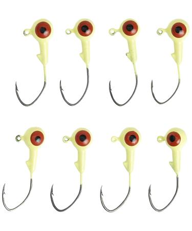 Strike King Strike King Lures Mr Crappie Jig Head with Lazer Sharp Eagle Claw Hook Freshwater 1 Oz 2 Package of Chartreuse 1/32 oz