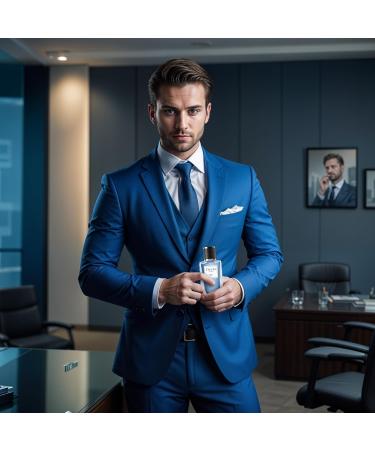 Cicci'o Blue Eau De Perfume for Men with Citrus Lemon Bergamot and Mandarin | Premium Long Lasting Woody Aquatic Fragrance Scent | Perfect Perfume for Summer 100ml - Buy Online on GoSupps.com