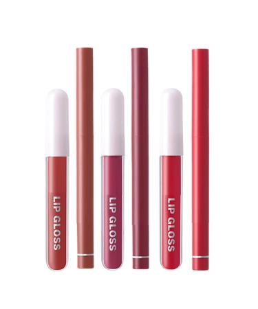 Liquid Lipstick and Lip Pencil Set | Long-lasting and Waterproof Lipstick and Lip Pencil Kit | Lip Pencil and Gloss Set for Women