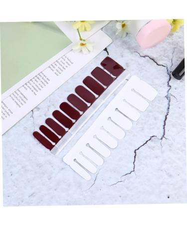 Healeved 3 Sheets Women Nail Stickers False Fingernail Tips Tough Nail Polish Strips French Manicure Nail Polish Nail Art Cover Tip Manicure False Nails French Manicure Stickers Red - Buy Online on GoSupps.com