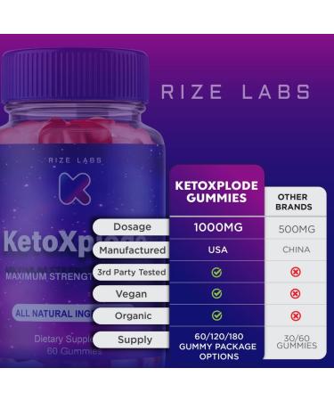 KetoXplode Keto Gummies with Apple Cider Vinegar - Advanced Weight Loss Supplement for Belly Fat - 60 Gummies - Buy Online on GoSupps.com