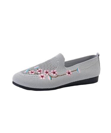 XTZYGLFD shoes women summer sandals embroidery breathable knit comfortable flat leisure shoes women shoes black elegant wedge heel gray 5 uk