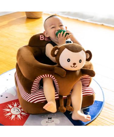Baby Support Seat  Cute Baby Sofa Chair for Sitting Up  Comfy Plush Infant Seats (Monkey W17.5" x H17.5") Monkey W17.5" x H17.5" - Buy Online on GoSupps.com