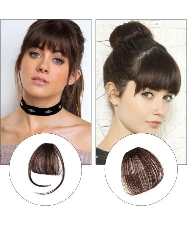 Bangs Hair Clip Bangs Hair Clip in Bangs Heat Resistant Thin Bangs Fringe Bangs Clip on Hairpiece One Piece in Fringe Natural Flat Air Bangs Hair Extensions for Women Bangs Clip in Hair (Color : Dark B Dark brown - Buy Online on GoSupps.com
