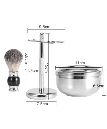 Men's Beard Brush & Razor Tool Kit | Professional Shaving Set with Holder Soap & Aluminum Bowl - Buy Online on GoSupps.com