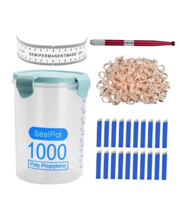 FOMIYES Cup Storage Embroidery Pen Eyebrow Red Microblading Ruler Ring Kit Pot with 1 count (Pack of 1) Red