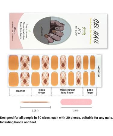 Foyute Semi Cured Gel Nail Strips 20 Pcs Soft Self-Adhesive Gel Nail Polish Wraps Sticker for Salon-Quality Manicure Set Long Lasting Easy to Apply & Remove Nail File & Wooden Stick (Yellow) - Buy Online on GoSupps.com