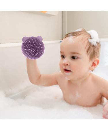 Scalp Massage Shampoo Brush for Kids | Soft Silicone Cartoon Brush for Gentle Scalp Care | Purple Design for Girls - Buy Online on GoSupps.com