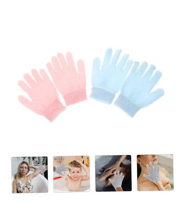 Housoutil Exfoliating Scrub Gloves Set - 2 Pairs Body & Face Scrubbing Mitts for Dead Skin Removal - Loofah Shower Wash Gloves - Thicken Polyester for Ultimate Cleanliness - Buy Online on GoSupps.com