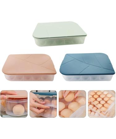 Healeved 3pcs Refrigerator Fridge Home Food Crisper Storage Trays Green Egg Blue Pink Stackable re-usable Assorted Color 30x21.3x6cm - Buy Online on GoSupps.com