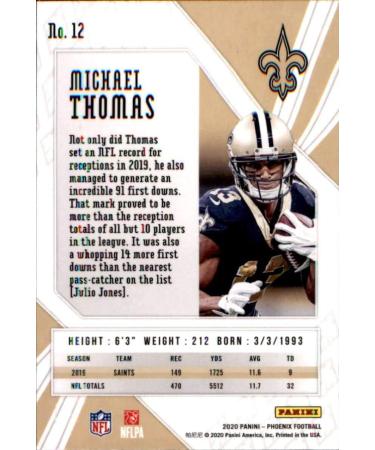 2020 Panini Phoenix Fire Burst #12 Michael Thomas New Orleans Saints Football Card - Rare Collectible - Buy Online on GoSupps.com
