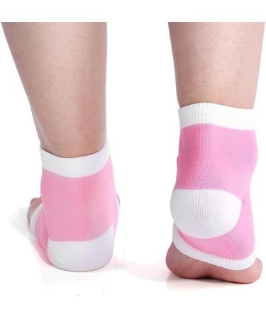 Moisturizing Gel Socks for Dry Cracked Heels | Ankle Support - Soft Foot Repair for Men & Women (Pink) - Buy Online on GoSupps.com