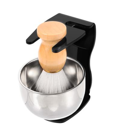 BiUdeco 1 set of razor brush with holder BartSchale men's cup hair rasping brushes Razor foam brushes Razor cup from bare turf tool beard Brush deliveries shave wood man
