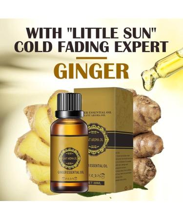 Hidyliu Organic Ginger Oil for Lymphatic Drainage & Spa Massage - Natural Swelling Relief - Buy Online on GoSupps.com