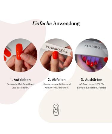 Maniko UV Gel Strips - Vegan Self-Adhesive Nail Film for Long-Lasting Manicure (20 Strips) - Chilly Vanilly - Up to 2 Applications - Buy Online on GoSupps.com