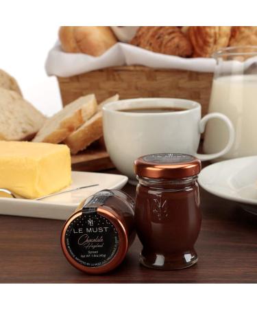 Le Must All Natural Chocolate Hazelnut Spread Mini Glass Bottle Roomservice - No Palm Oil - 1.6oz (12 Pack) - Buy Online on GoSupps.com