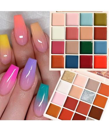 16 Colors Soild Nail Gel Palette Japanese Solid Soak Off UV LED Nail Polish Gel Jelly Salon Gel Semi Permanent Varnishes Hybrid - (Color: 2) - Buy Online on GoSupps.com