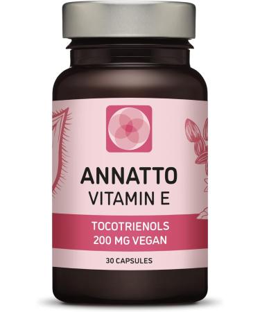 Annatto Tocotrienols Vegan Vitamin E Supplement, Tocopherol Free, Eannatto Capsules Without PAH's and contaminants - Improved from Deltagold - 200mg - Non-GMO & Antioxidant (30) - Buy Online on GoSupps.com