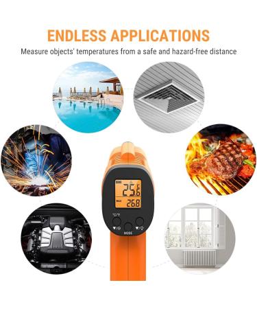 ThermoPro TP30 Infrared Thermometer -50 C to 550 C | Laser Temp Measurement for AC Car Engines & More | Max/Min/AVG Values | Adjustable Emission Level - Buy Online on GoSupps.com