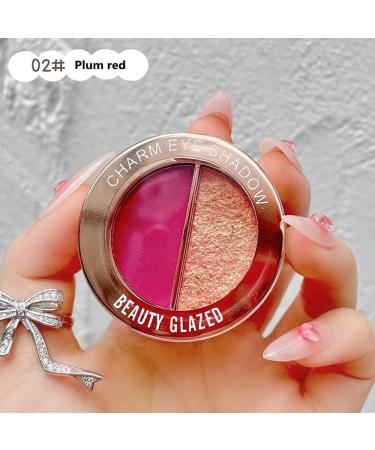 Timipoo Double Color Eye Shadow Palette - High Pigment Matte, Shimmer, and Metal Shades - Waterproof and Durable Formula - Plum Red Shades - Buy Online on GoSupps.com