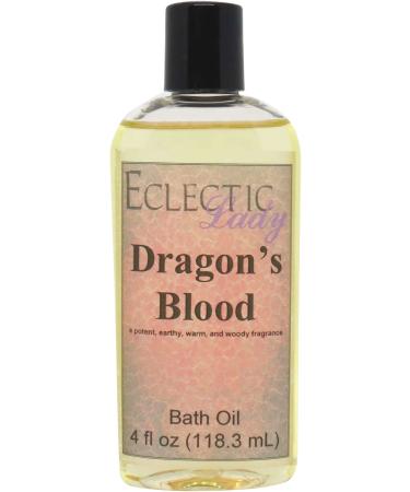 Dragon's Blood Bath Oil by Eclectic Lady - Scented Bath Oil - Relaxing & Moisturizing Bathing Oil - Fragrance Body Oil For Dry & Rough Sensitive Skin - Body Daily Nourishing Shower Oil (4 oz) 4 Ounce
