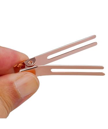 50pcs Rose Gold Double Prong Curl Clips - Metal Alligator Hairpins for Styling & Pin Curls - Buy Online on GoSupps.com
