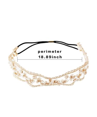 VUKWOO 2 PCS Lace Pearl Headband: Women's Stretch Wide Floral Lace Jeweled Headwrap - Fashionable Hair Scarf & Turban Accessory - Buy Online on GoSupps.com