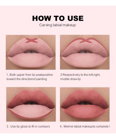 2Pcs Red Brown Lip Liner Pencil and Lipstick Set - Long Lasting Waterproof Matte Lip Liner and Lipstick Kit for Women Girls - Buy Online on GoSupps.com