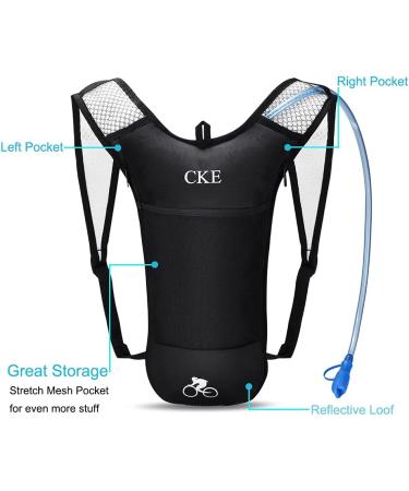 CKE Hydration Backpack with 2L Hydration Bladder - Gray-Black | Ideal for Running, Hiking, Biking & Climbing | Men, Women, Kids - Buy Online on GoSupps.com