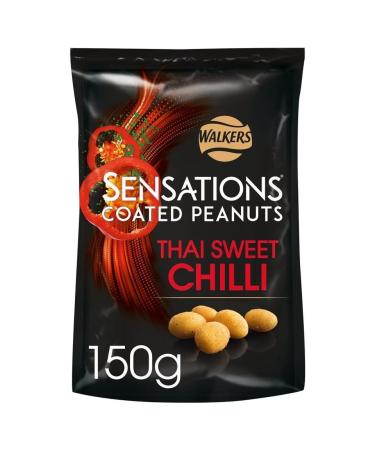 Walkers Sensations Coated Peanuts Thai Sweet Chilli 150g | perfect party snack platter | Suitable for vegetarians