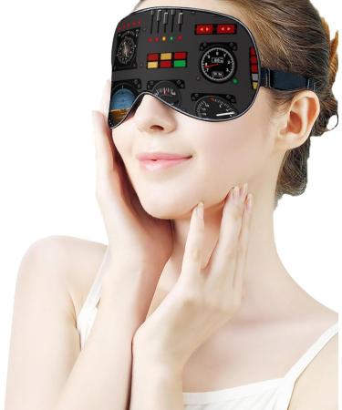 Airplane Instrument Panel Sleep Mask - Adjustable Blindfold for Men and Women - Blocks Light for Travel, Napping, and Sleeping - Buy Online on GoSupps.com