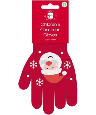 Giftmaker Children's Christmas Gloves | Santa Snowman Design | Unisex Red Blue Onesize - Buy Online on GoSupps.com