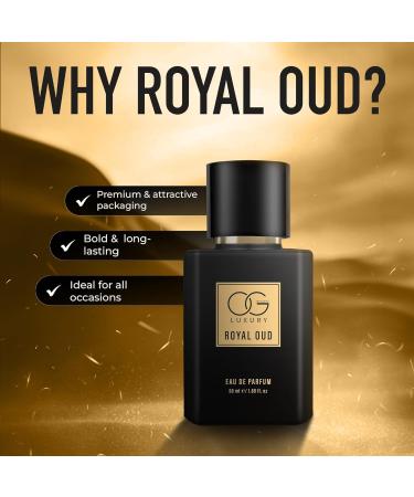 OG BEAUTY' Luxury Royal Oud Eau De Parfum for Men | Long-Lasting Sophisticated & Elegant Fragrance with Saffron Agarwood & White Musk | Ideal for Everyday Wear & Gifting | 50ml - Buy Online on GoSupps.com