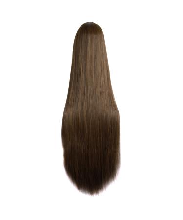 Shop MapofBeauty 39/100cm Fashionable Women Long Straight Brown Hair Wig | International Shipping Available - Buy Online on GoSupps.com