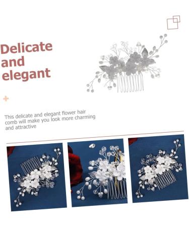 Angoily Bridal Headwear Bridal Hair Decor Hanfu Hair Accessories Flower Girl Hair Accessory Flower Hair Accessories Party Supply Tiara Bride Comb Abs Imitation Pearl Rhinestones - Buy Online on GoSupps.com