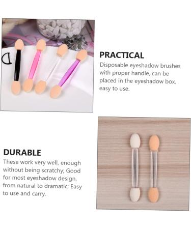 Healeved 50pcs Two-color Eyeshadow Brush Make up Kit Concealer White Makeup Stick Sponge Plastic Handle Woman - Buy Online on GoSupps.com
